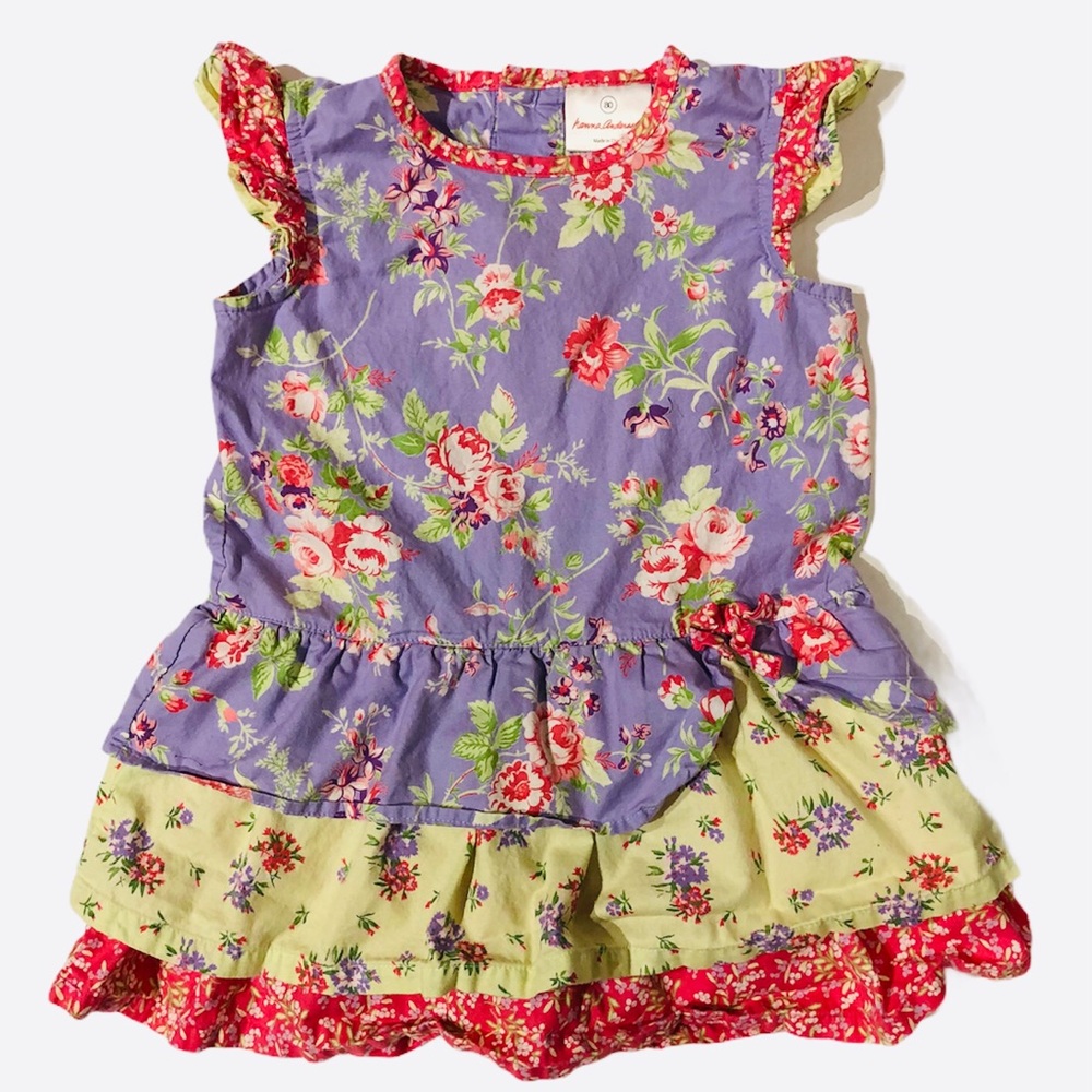Hanna Andersson 80(18-24m) floral ruffle dress
